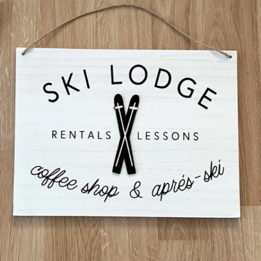 TARGET Ski Lodge wall Sign rustic Wooden WINTER holiday decor farmhouse 12x15